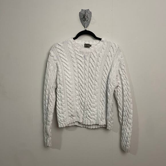 Vintage Calvin Klein L cable knit sweater white monochrome neutral cabincore - Picture 1 of 7
